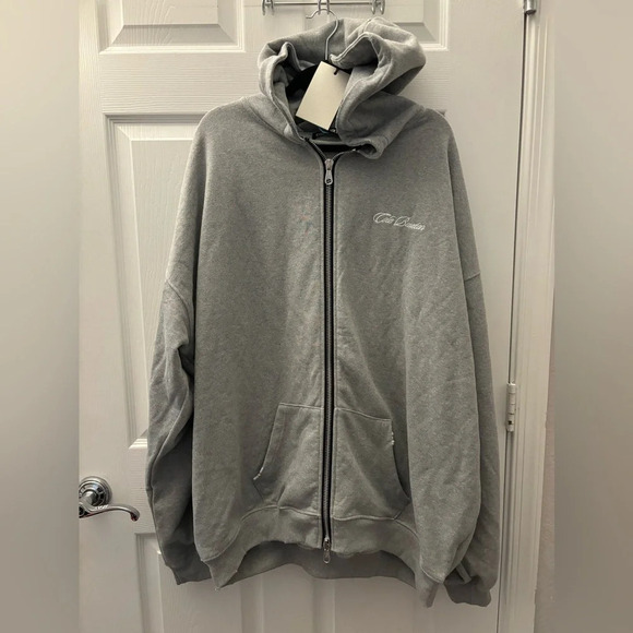 Cole Buxton Men's Lightweight Zip Hoody in Grey - Picture 3 of 7